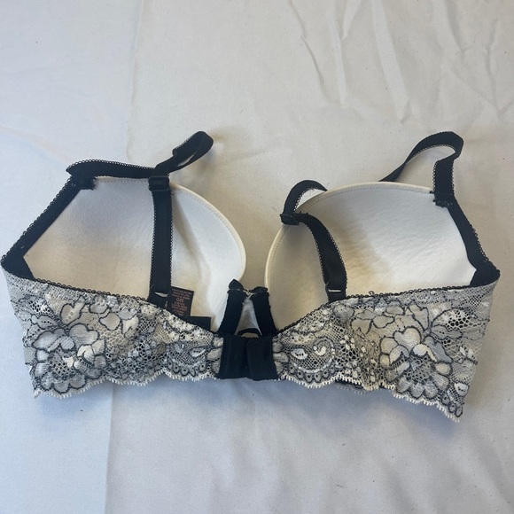 Victoria's Secret Lace Overlay Bra - Black and Cream - Picture 2 of 7
